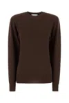 Stella Mccartney Crew Neck Cashmere Blend Sweater In Brown