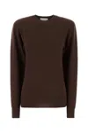 Stella Mccartney Crew Neck Cashmere Blend Sweater In Brown