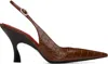 Stella Mccartney Brown Elsa Pointed Toe Slingback Heels In 2000 Brown