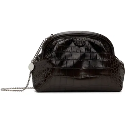 Stella Mccartney Brown Falabella Croc-embossed Soft Clutch In 2007 Coffee