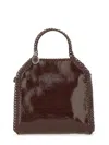 Stella Mccartney Chain Strap Shoulder Bag With Glossy Finish In Burgundy