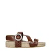Stella Mccartney Brown Leather Flat Sandals In Multi
