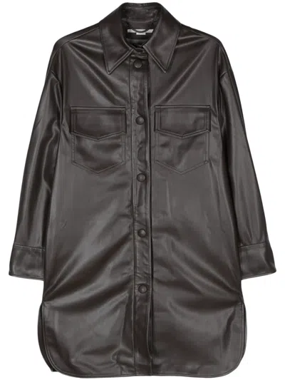 STELLA MCCARTNEY BROWN LEATHER OVERSHIRT