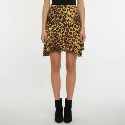 Pre-owned Stella Mccartney Brown Leopard Print Jersey Mini Skirt Xs