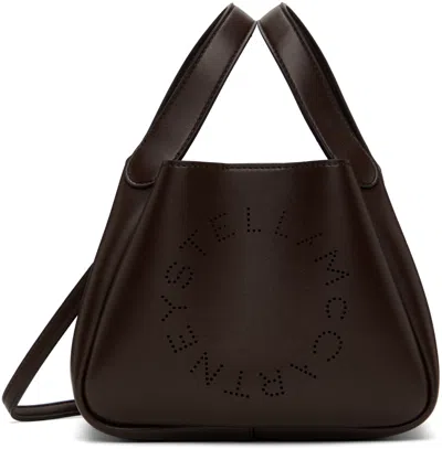 Stella Mccartney Brown Logo Crossbody Double Top Handle Bag In 2012 Chocolate Brown