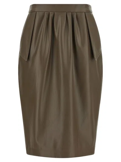 Stella Mccartney Brown Polyester Midi Women's Skirt