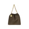 Stella Mccartney Brown Polyester Shoulder Bag In Green