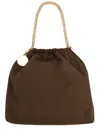 Stella Mccartney Brown Polyester Shoulder Bag In Brown