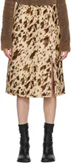 Stella Mccartney Brown Print Midi Skirt In 8485 Multicolor