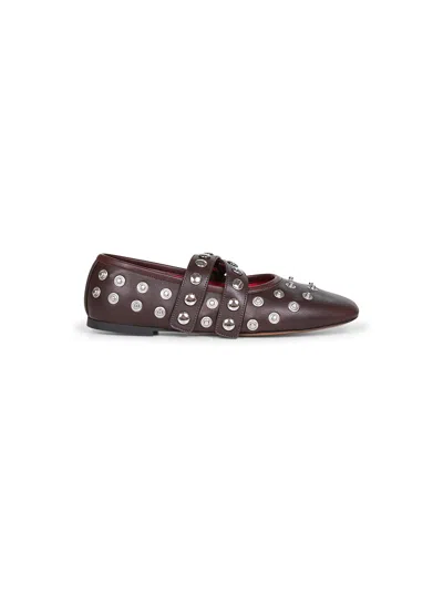 Stella Mccartney Brown Ryder Popper-studded Ballet Flats