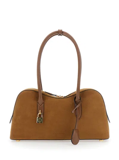 STELLA MCCARTNEY STELLA MCCARTNEY BROWN SHOULDER BAG WITH PADLOCK WITH LOGO DETAIL IN ECOLEATHER WOMAN