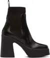 Stella Mccartney Brown Skyla Heeled Sock Boots In 2040 Ebony