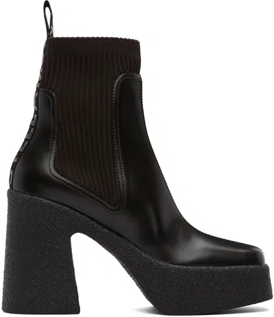 Stella Mccartney Brown Skyla Heeled Sock Boots