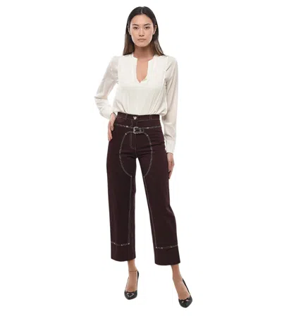Stella Mccartney Brown Straight Flat Front Pants