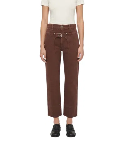 Stella Mccartney Brown Straight High Rise Jeans