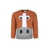 Stella Mccartney Brown Sweatshirt For Boy With Horse Print In Brown