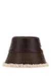Stella Mccartney Dark Brown Solid Bucket Hat In Black
