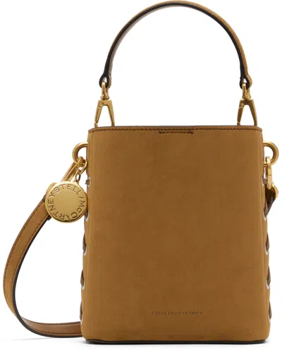 Stella Mccartney Brown Whipstitched Bucket Bag In 5742 Brandy