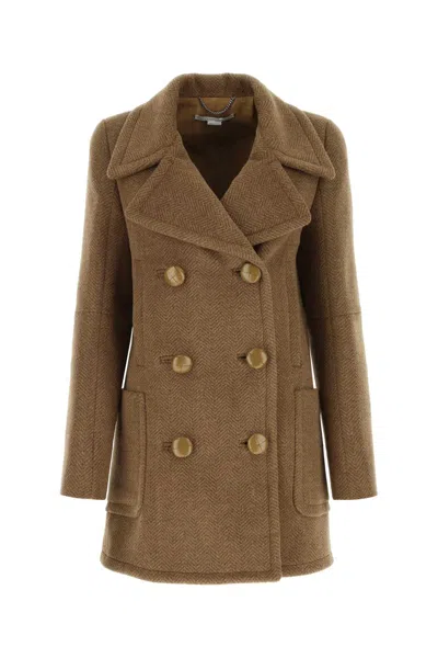 Stella Mccartney Brown Wool Coat In 2744