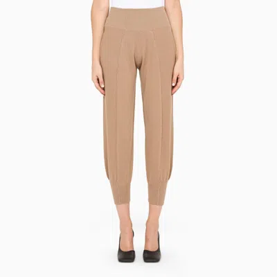 Stella Mccartney Tapered Wool-blend Track Pants In Neutrals