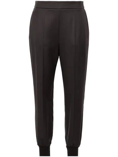 STELLA MCCARTNEY BROWN WOOL TAPERED TROUSERS
