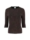 Stella Mccartney Textured Snake Jacquard Elbow-sleeve Top In Animal Print