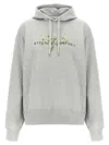Stella Mccartney Brushed Cotton Hoodie With Front Logo Embroidery In Gray