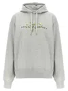 Stella Mccartney Brushed Cotton Hoodie With Front Logo Embroidery In Gray
