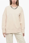 Stella Mccartney Brushed Cotton Sweater With Chain Detail
