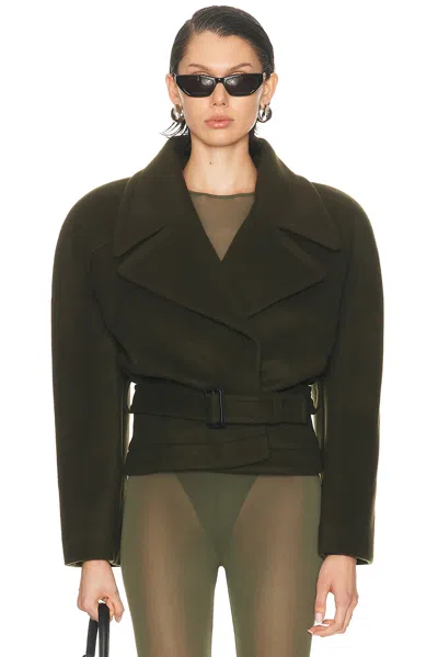 STELLA MCCARTNEY BRUSHED WOOL SHORT COAT