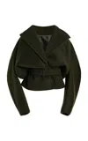 Stella Mccartney Brushed Wool Short Coat In Black