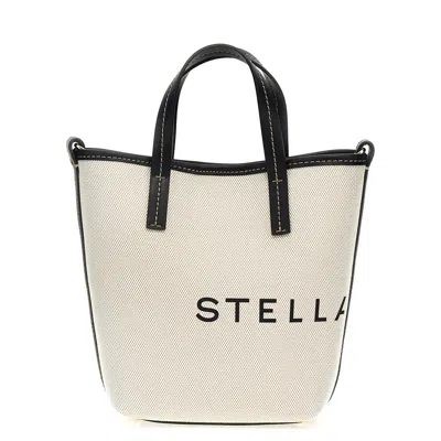 Stella Mccartney Bucket Bag Eco Salt And Pepper Canvas In White