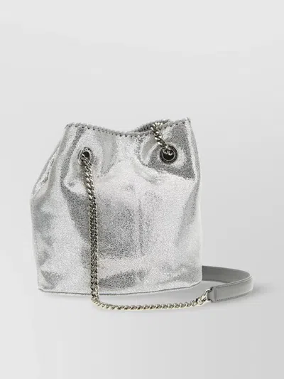 Stella Mccartney Bucket Bag With Chain Strap And Metallic Finish