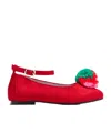 Stella Mccartney Fluffy Fruit Ballerina Shoes In Red