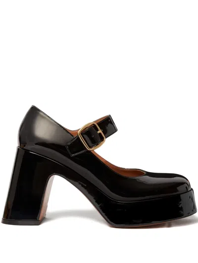 Stella Mccartney Buckle-fastening Platform Pumps In Black