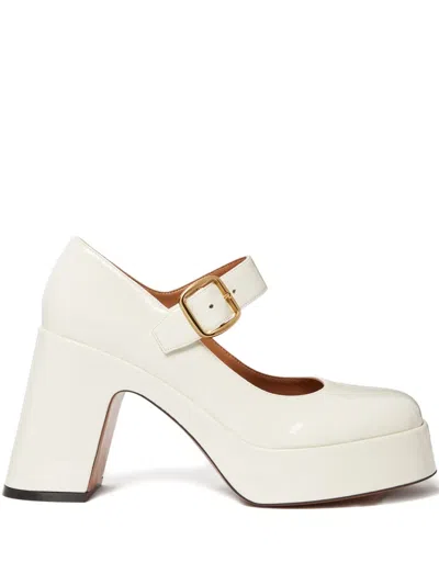 Stella Mccartney Buckle Platform Pumps In Neutral