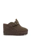 Stella Mccartney Gaia Suede Sandals Wedge Platform Espadrille In Multi