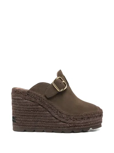Stella Mccartney Gaia Suede Sandals Wedge Platform Espadrille In Multi