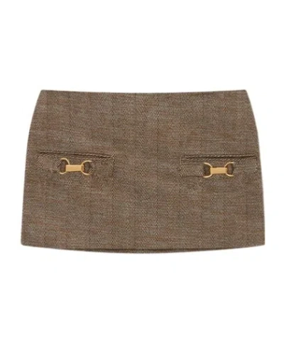 Stella Mccartney Buckled Mid-waist Skirt In Brown