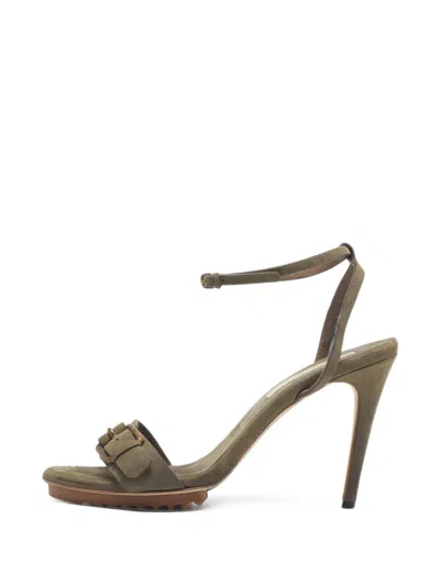 Pre-owned Stella Mccartney Buckled-detail Ankle-strap Sandals In Green
