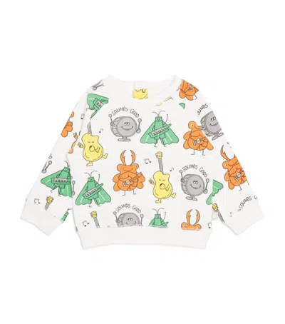 Stella Mccartney Kids' Bug Band Print Sweatshirt In White