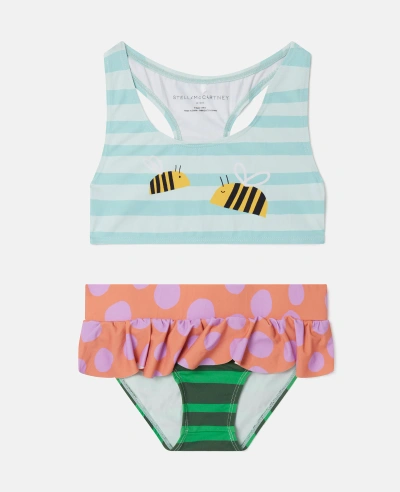 Stella Mccartney Kids' Bumblebee Landscape Print Bikini Set In Multicolour