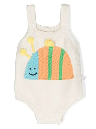 Stella Mccartney Babies' Bumblebee Motif Knitted Body In Cream