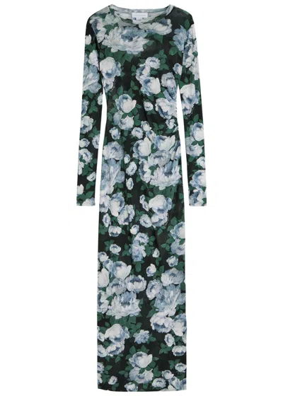 Stella Mccartney Bunch Of Roses Floral-print Mesh Maxi Dress In Multi