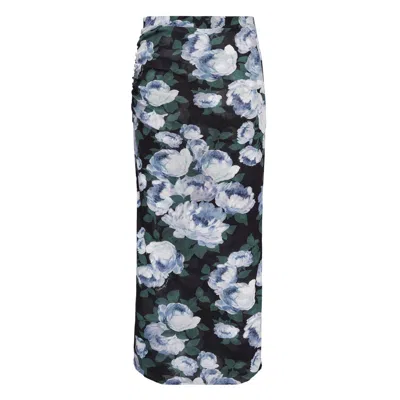 Stella Mccartney Bunch Of Roses Mesh Long Skirt Skirts Multicolor In Blue