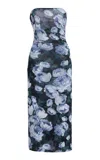 Stella Mccartney Bunch Of Roses Mesh Midi Dress In Multi