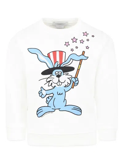 Stella Mccartney Kids' Bunny-print Sweatshirt In White