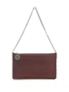 Stella Mccartney Burgundy Crystal-embellished Shoulder Bag With Chain Link Strap