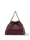 Stella Mccartney Mini Falabella Chain-trimmed Drawstring Tote Bag In Burgundy