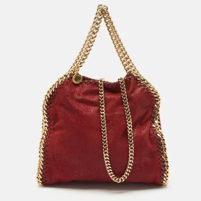 Pre-owned Stella Mccartney Burgundy Faux Leather Mini Falabella Tote
